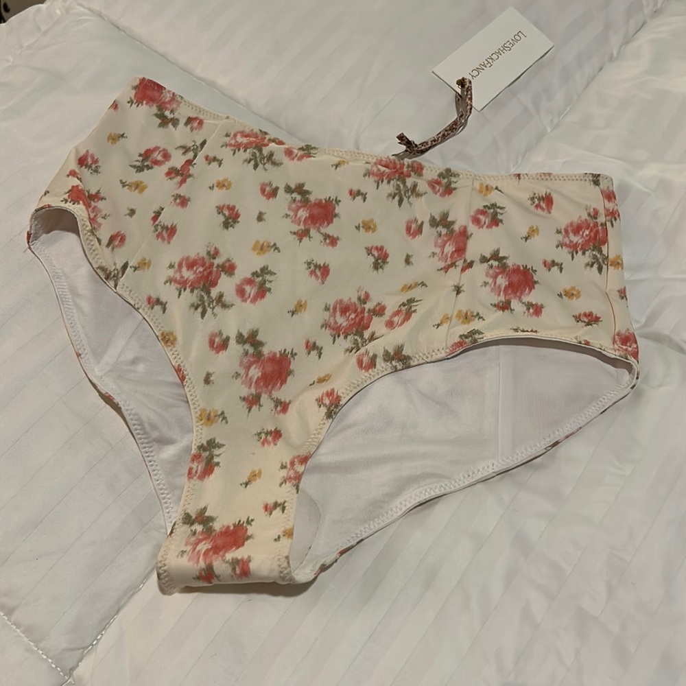 Love Shack Fancy Mason Bikini Bottom in Pink Romance
